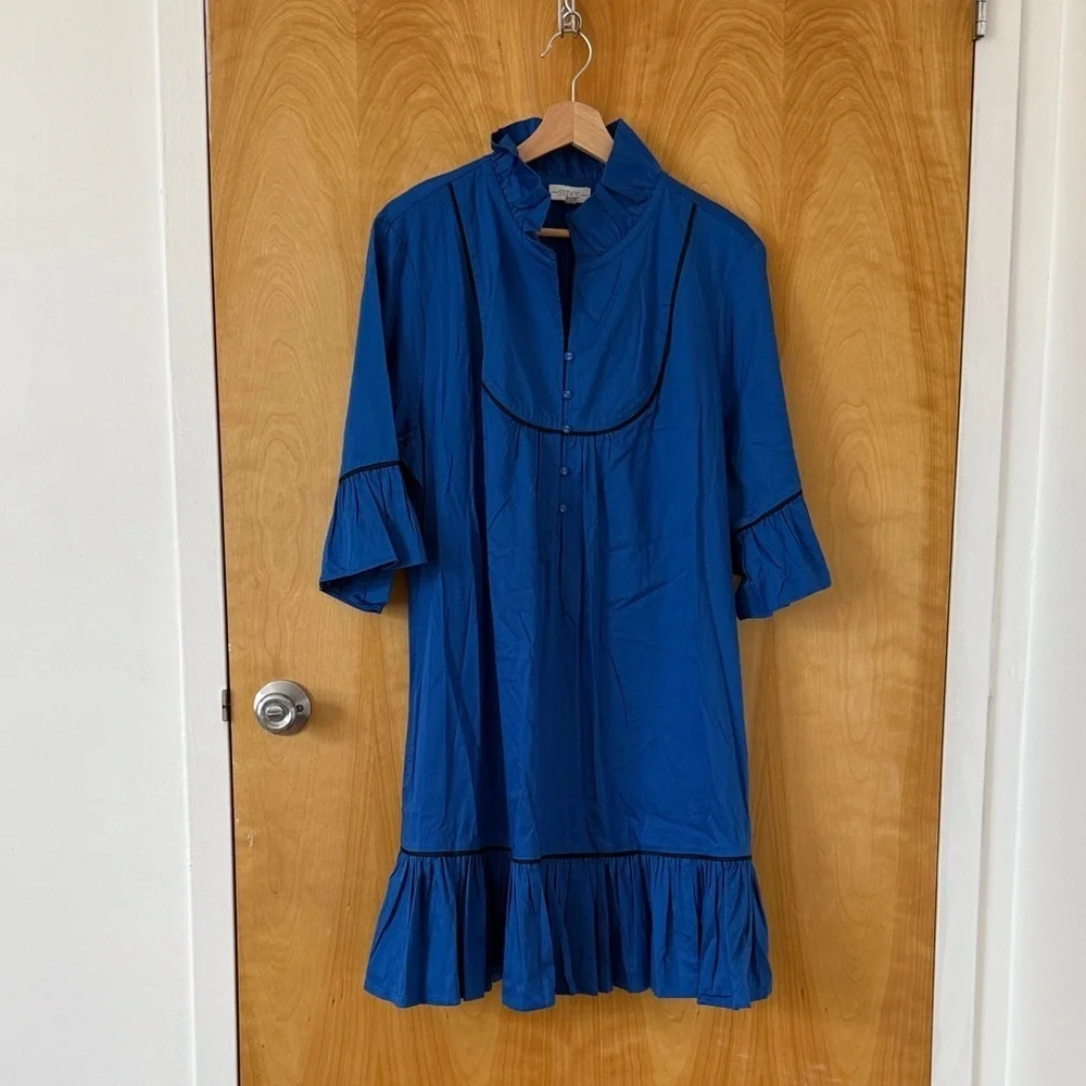 new S’EDGE Retro Mod “Mary” Dress, Cobalt Blue Cotton Sateen, size XL - Picture 2 of 6